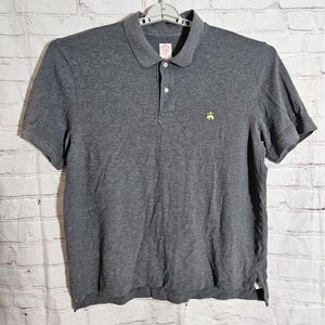 Brooks Brothers Mens L Polo Shirt Gray Original Fit Supima Cotton Stretch Casual